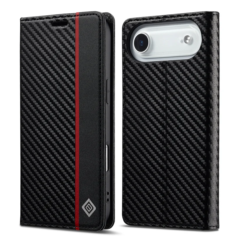 Für iPhone 17 Air 16E 15 Plus Carbon Faser Magnetische Flip Fall für iPhone 17 16 15 14 13 12 11 Pro Max Weiche Leder Brieftasche Fundas