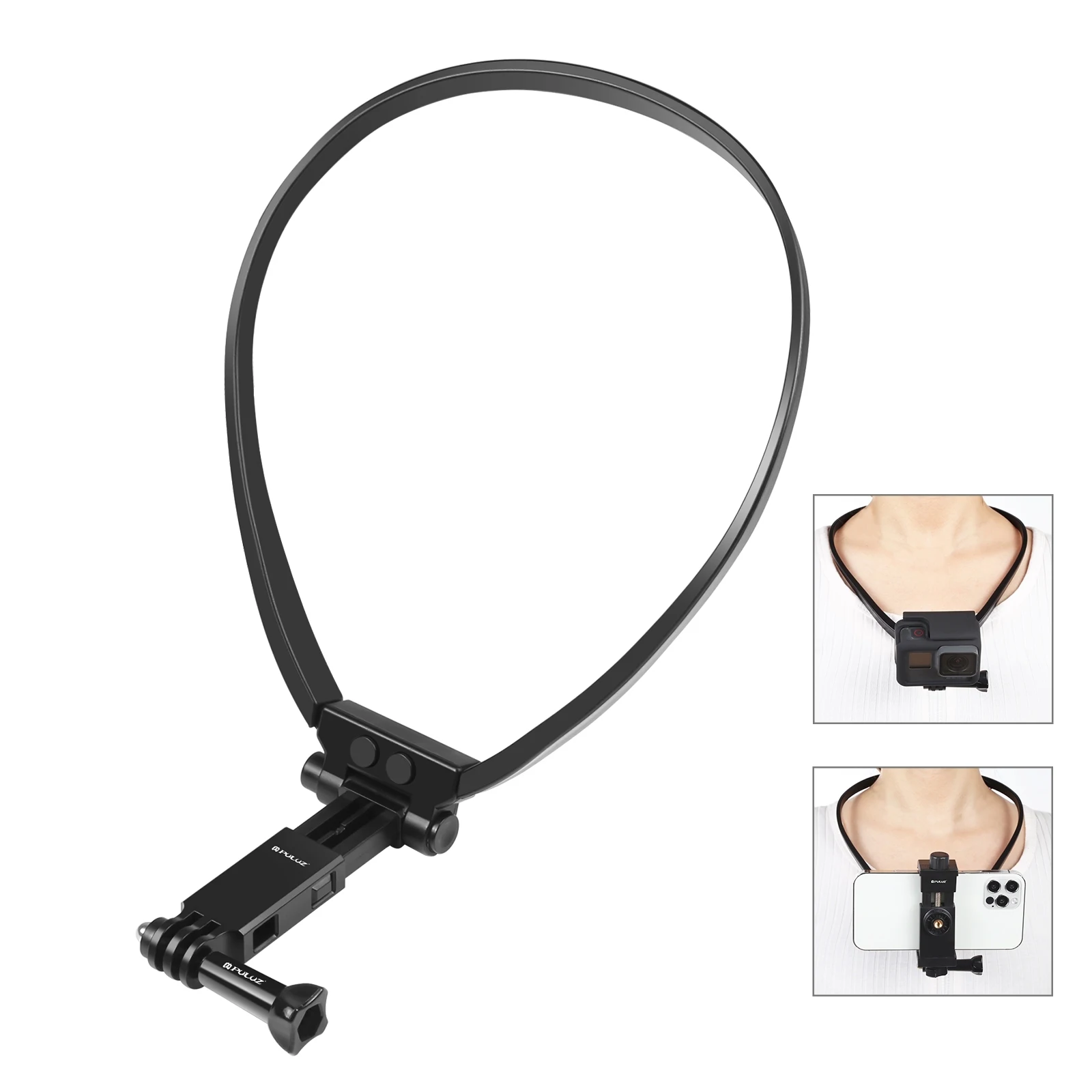 PULUZ Lazy Adjustable Neck Bracket for GoPro Action Camera Smartphones