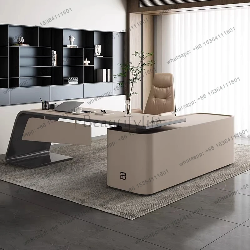 

Итальянский стол в стиле лёгкой роскоши для дома, современный простой высококачественный угловой компьютерный стол.