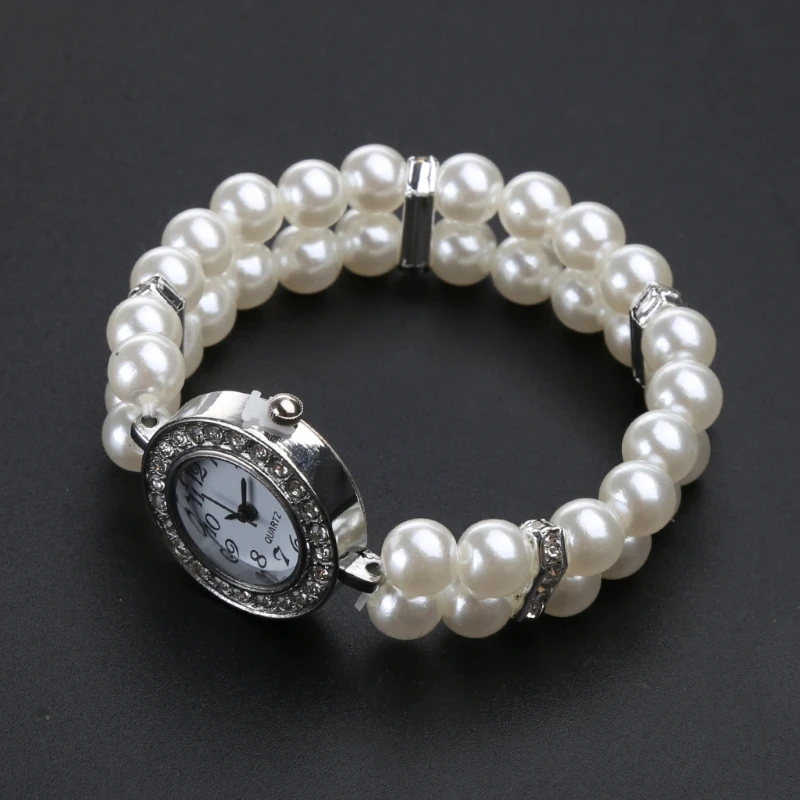 Fashion Women Watch Clock Women Casual Wristwatches Pearl Beaded Bracelet Watches Strap Wrist Watch Drop Shipping