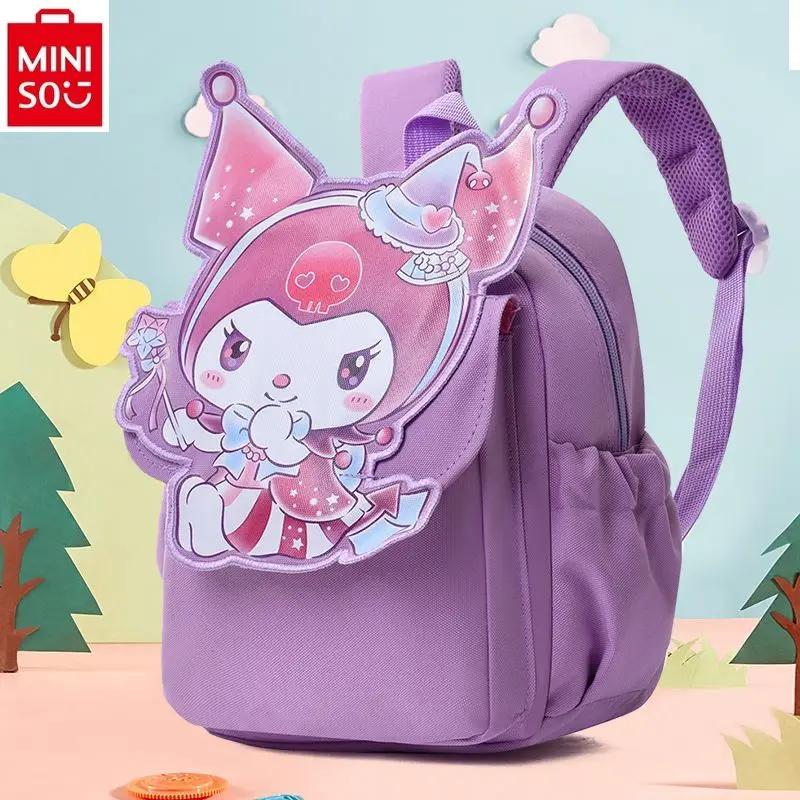 

MINISO 2024 New Fashion Cartoon Kuromi Large Capacity Oxford Textile Lightweight Backpack Student Sweet High Quality Backpack