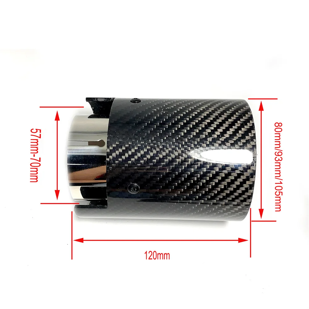 1 Piece Carbon Fiber+Blue Stainless Steel M Performance Exhaust Tips For BMW M2 F87 M3 F80 M4 F82 F83 Car Exhaust Racing