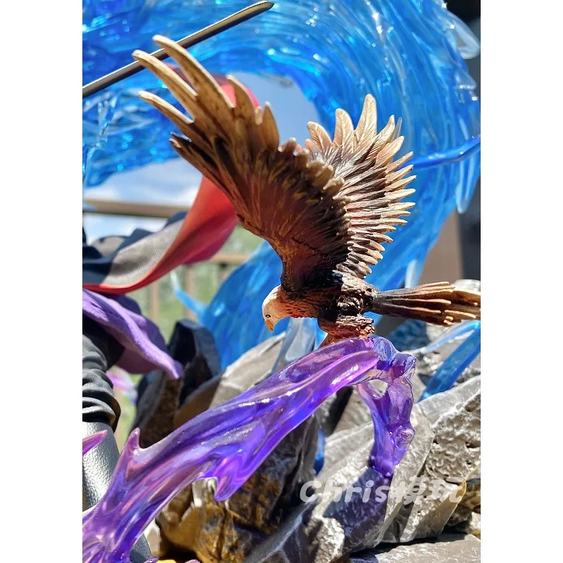 36cm Animation Figure Uchiha Sasuke Can Glow High-end Anime Collection Model Resin Desktop Ornament Decorations Children Toys