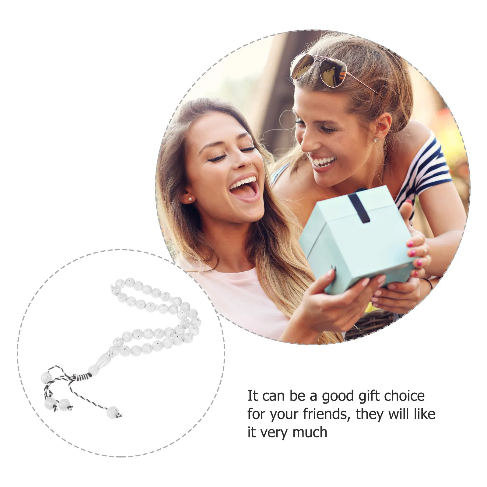 

1pc Bead Bracelet For Bag Ornament Durable Chic Daily Wear Travel Gift Muslim Prayer Rosary Islamic Beads Bracelet Hand Jewelry