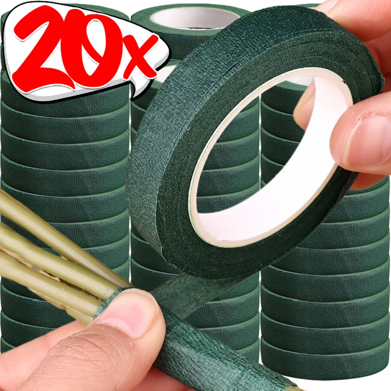 

Bouquet Floral Stem Tape DIY Artificial Flowers Bouquets Tape Self-adhesive Wrapping Green Tape for Wedding Party Decor Supplies