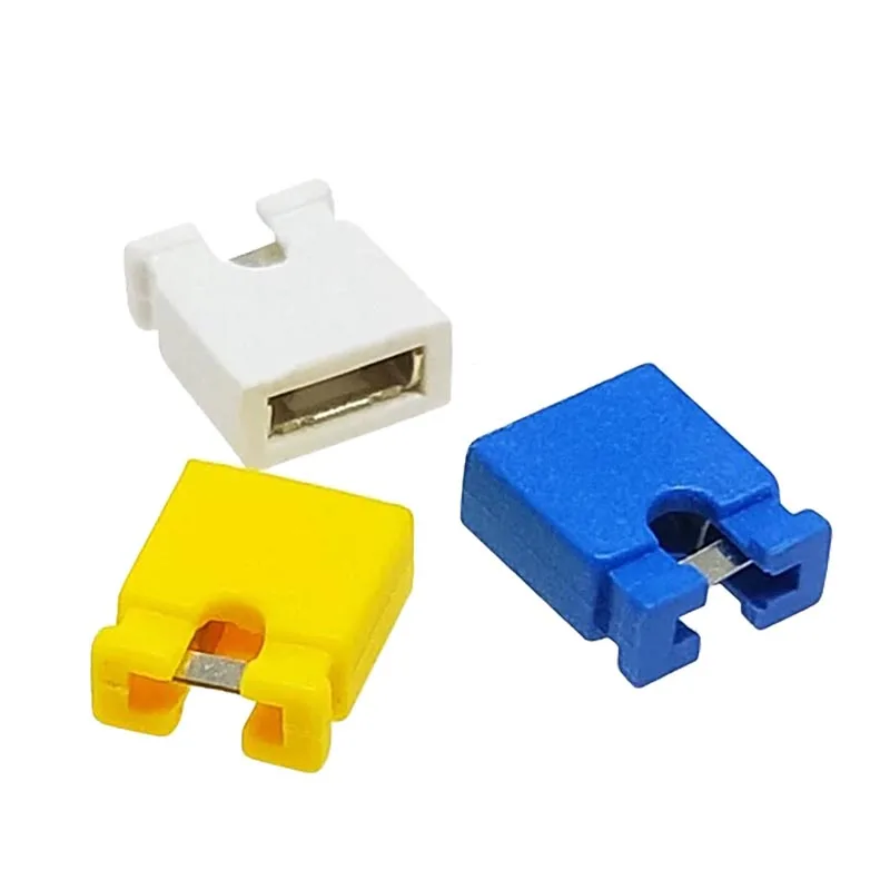 100 قطعة الملعب البلوز قصيرة قبعة ، دبوس رأس موصل غطاء أحمر أسود أصفر أبيض أخضر أزرق 2.54 مللي متر رؤوس الأسلاك العلب