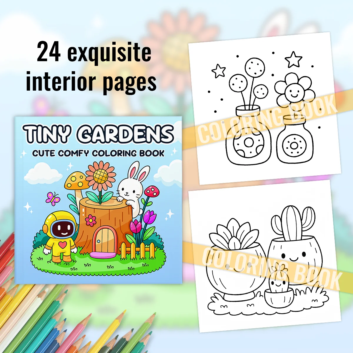 PICCOLI GIARDINI CUTE COMFY Patterns Libro da colorare per adulti e adolescenti Simpatico libro da disegno Regalo perfetto per feste e compleanni