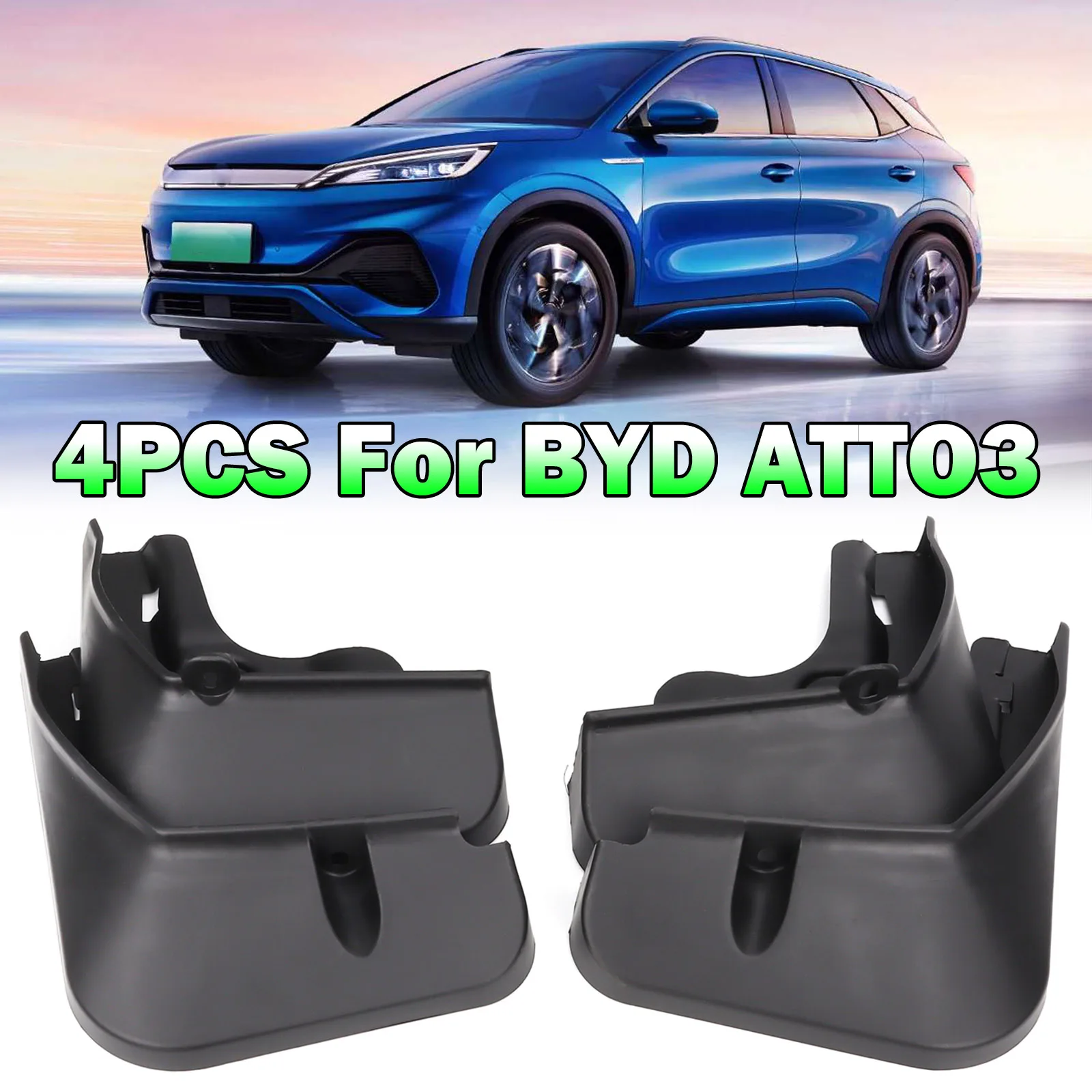 Set of 4x For BYD Atto 3 Yuan Plus 2022 2023 2024 Mud Flaps Splash Guard Mudguards Front Rear Fender Cover Car Styling