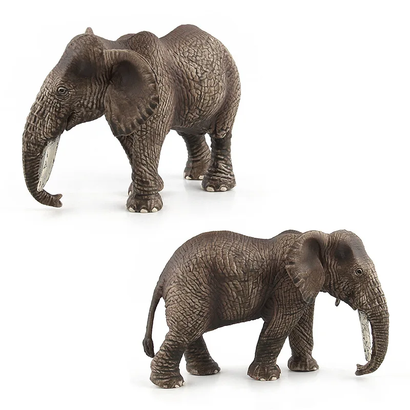 Mini Elephant Model Wild African Male Elephant Miniatures Figurine Simulation Animal Fairy Dollhouse Ornament Home Desktop Decor