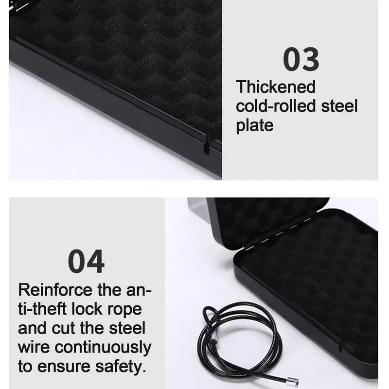 여행용 안전 잠금 상자 컴팩트 금속 안전 잠금 상자, 코드 잠금 보관 상자, 로프 포함 조합 잠금 장치