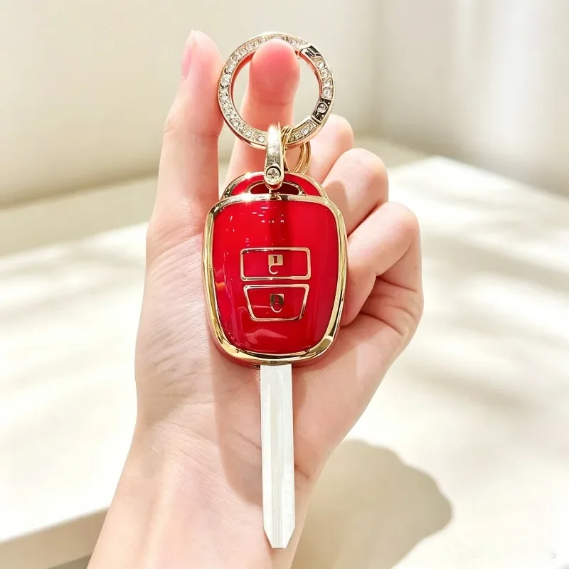 4 Buttons Car Remote Key Case Fob Shell Cover Holder for Toyota Aqua Ractis Vitz RAV4 HiAce Land Cruiser 2010-2019 Keychain