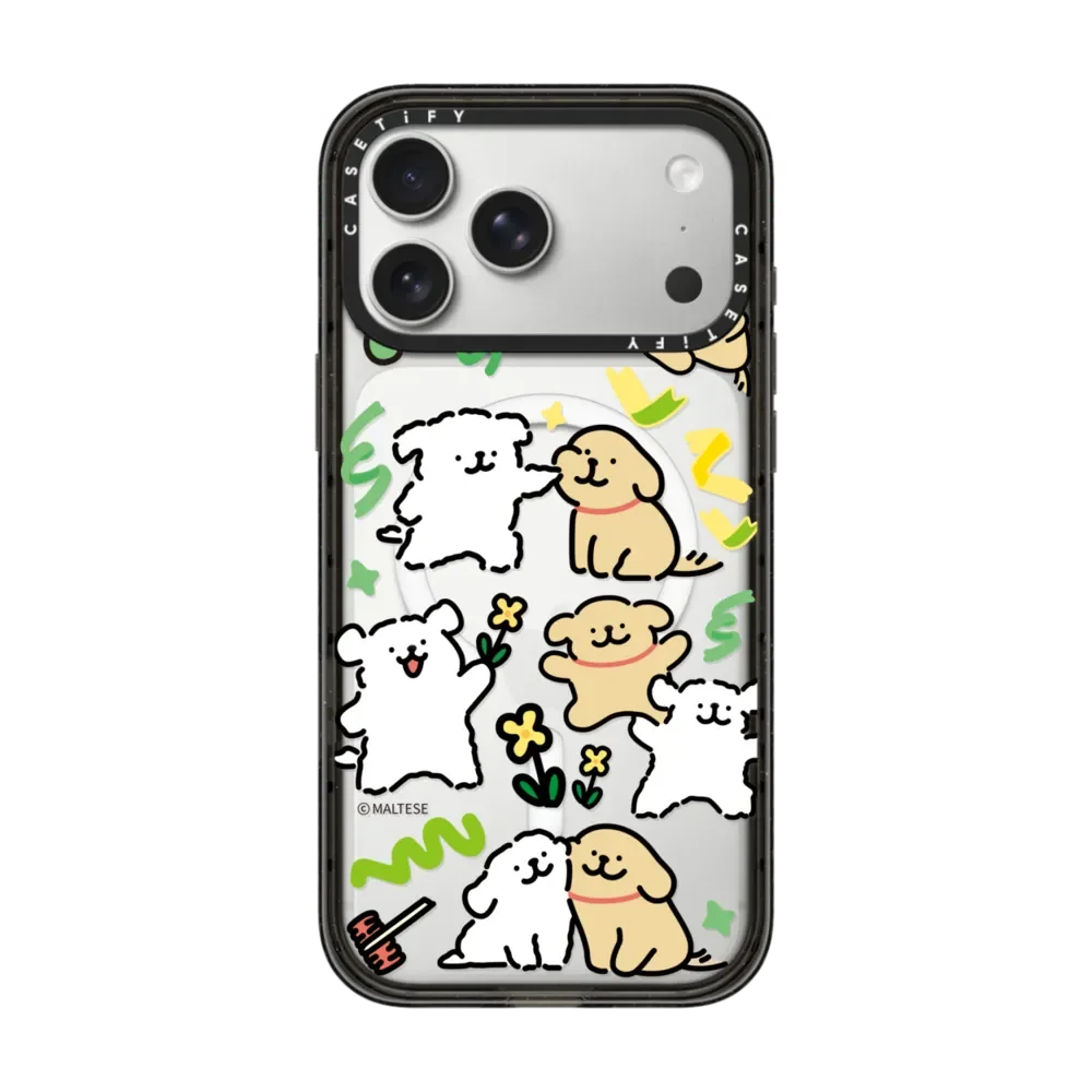 CASETiFY MAltese Line Dog Art Cute Series Magnetic Drop-proof Case for iPhone 13 14 15 16 17 Pro Max Air Plus Protect Cover view 5