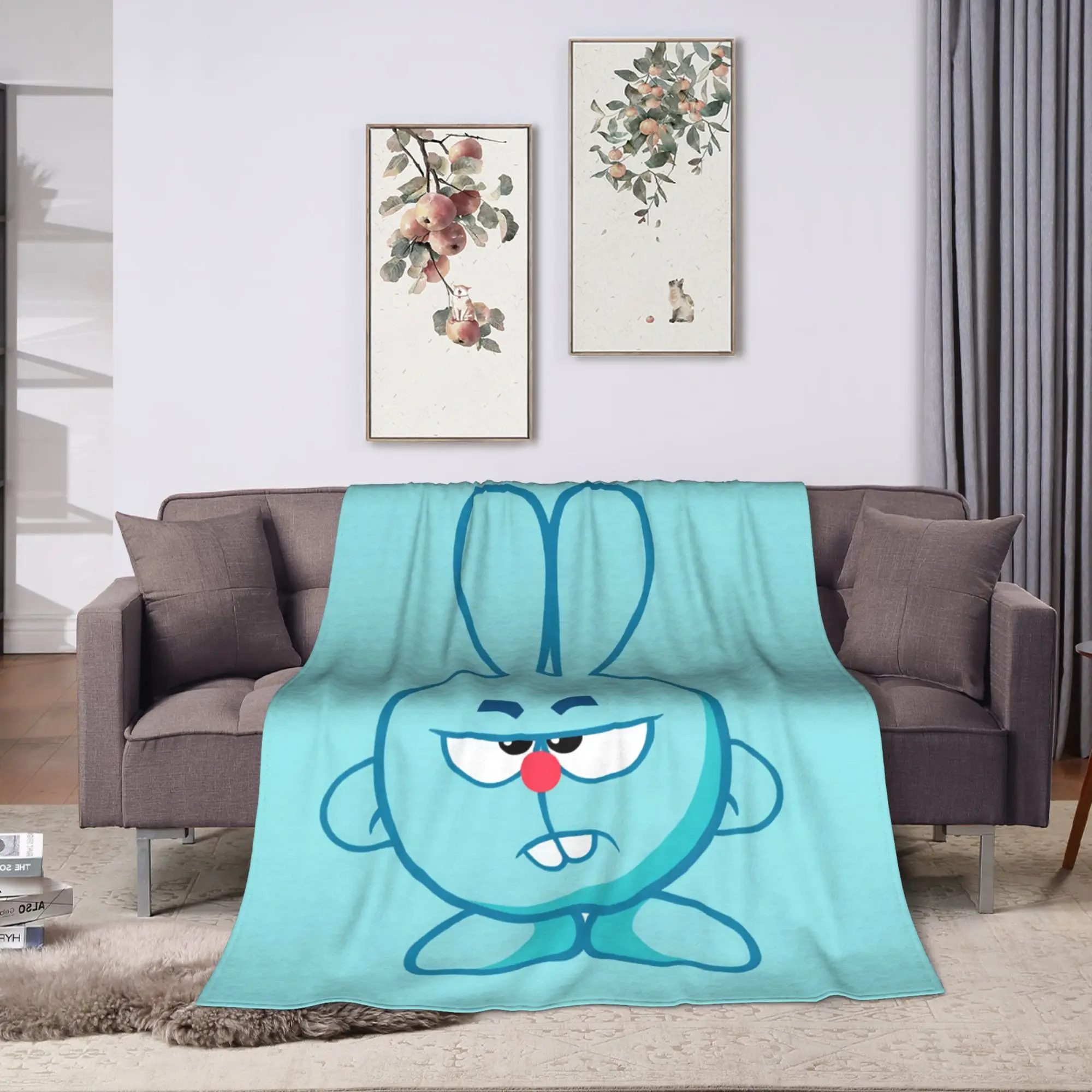 Kikoriki Krash Bunny Angry Face Blanket Soft Comfy  Throw Blanket Winter Girls Bedroom Travel Bedspread