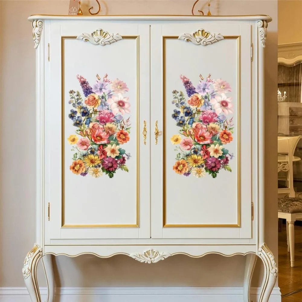 Rub on Floral Transfer Decals for Furniture Crafts 6\