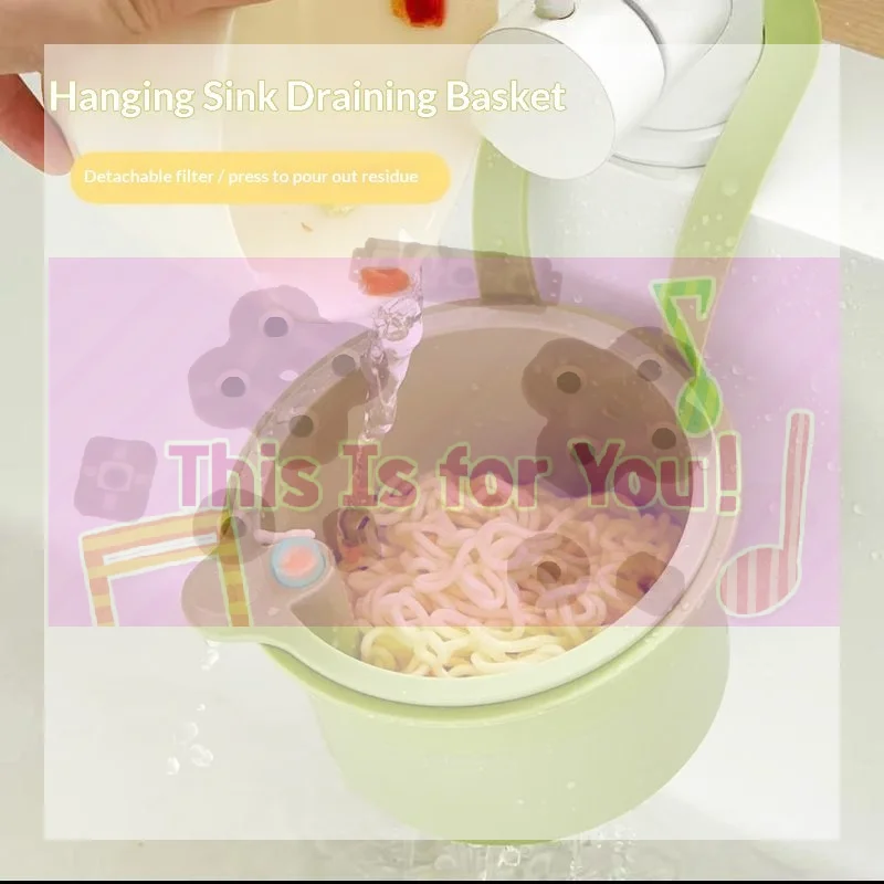 

【MA】1Pcs Hangable Sink Drain Basket With Separate Filter Press Pour Design For Kitchen Vegetable Food Draining