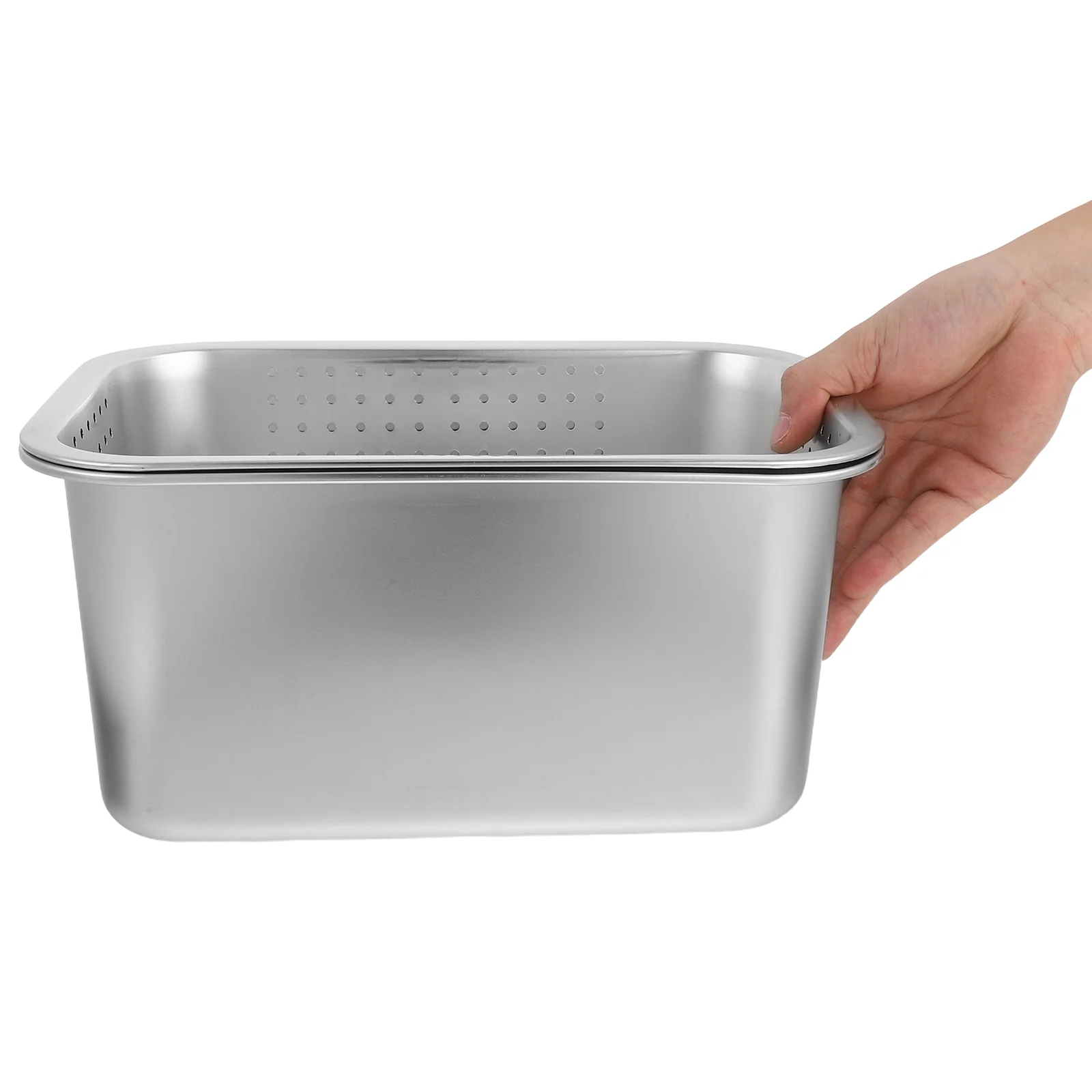 

Stainless Steel Water Filter Basket Fruit Washing Bowl with Strainer Fine Mesh Silver