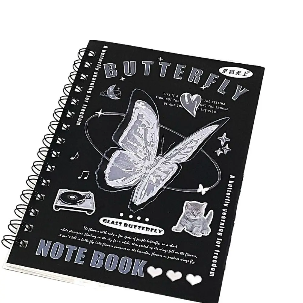 

Handbook A5 Notepad Coil Notapad Y2K Vintage 50 Sheet A5 Notebook INS Horizontal Line American Style Notebook Office Accessories