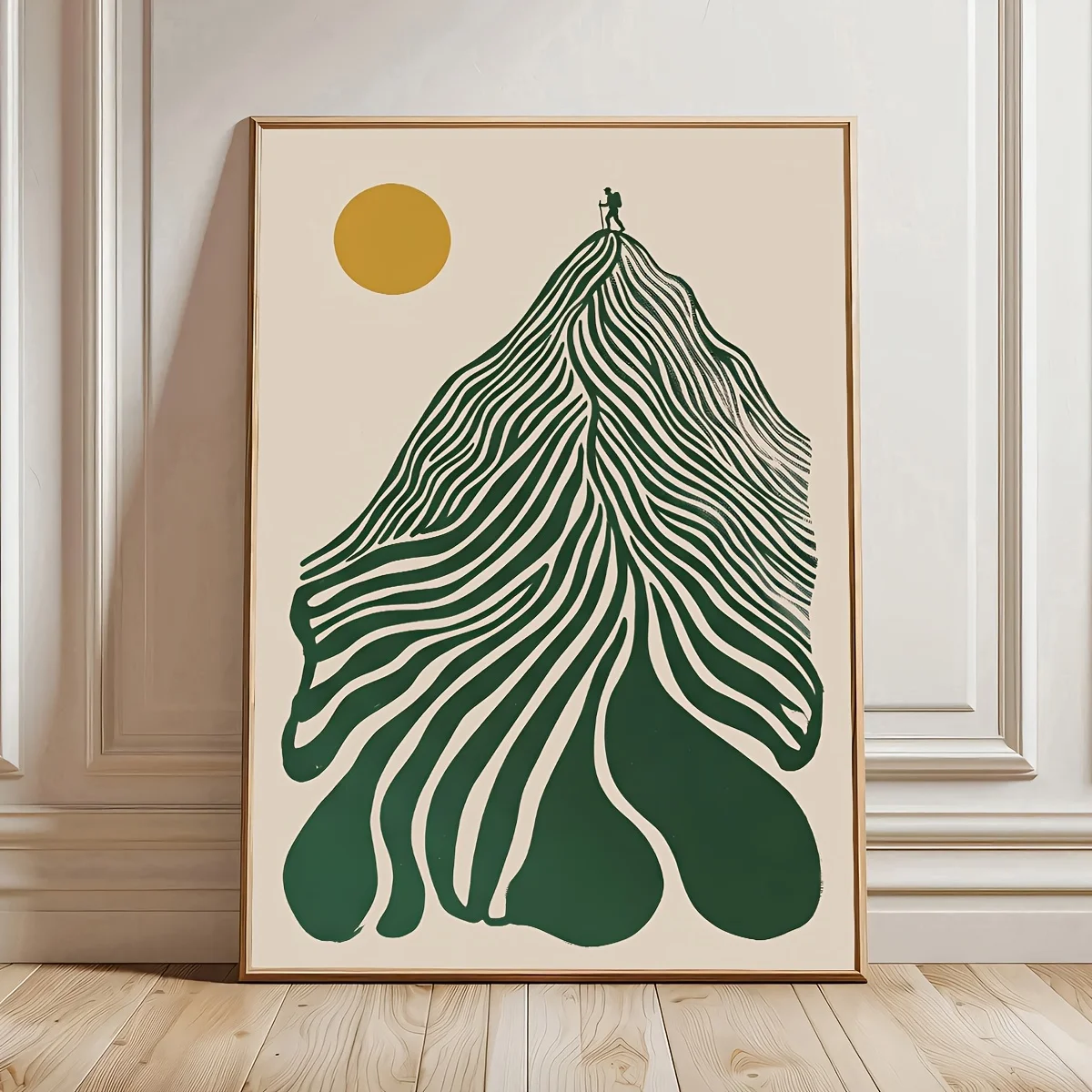 2D Flat, 1pc Frameless Modern Minimalist Abstract Mountain Poster - Suitable for Living Room, Bedroom, Kitchen, Bathroom Wall