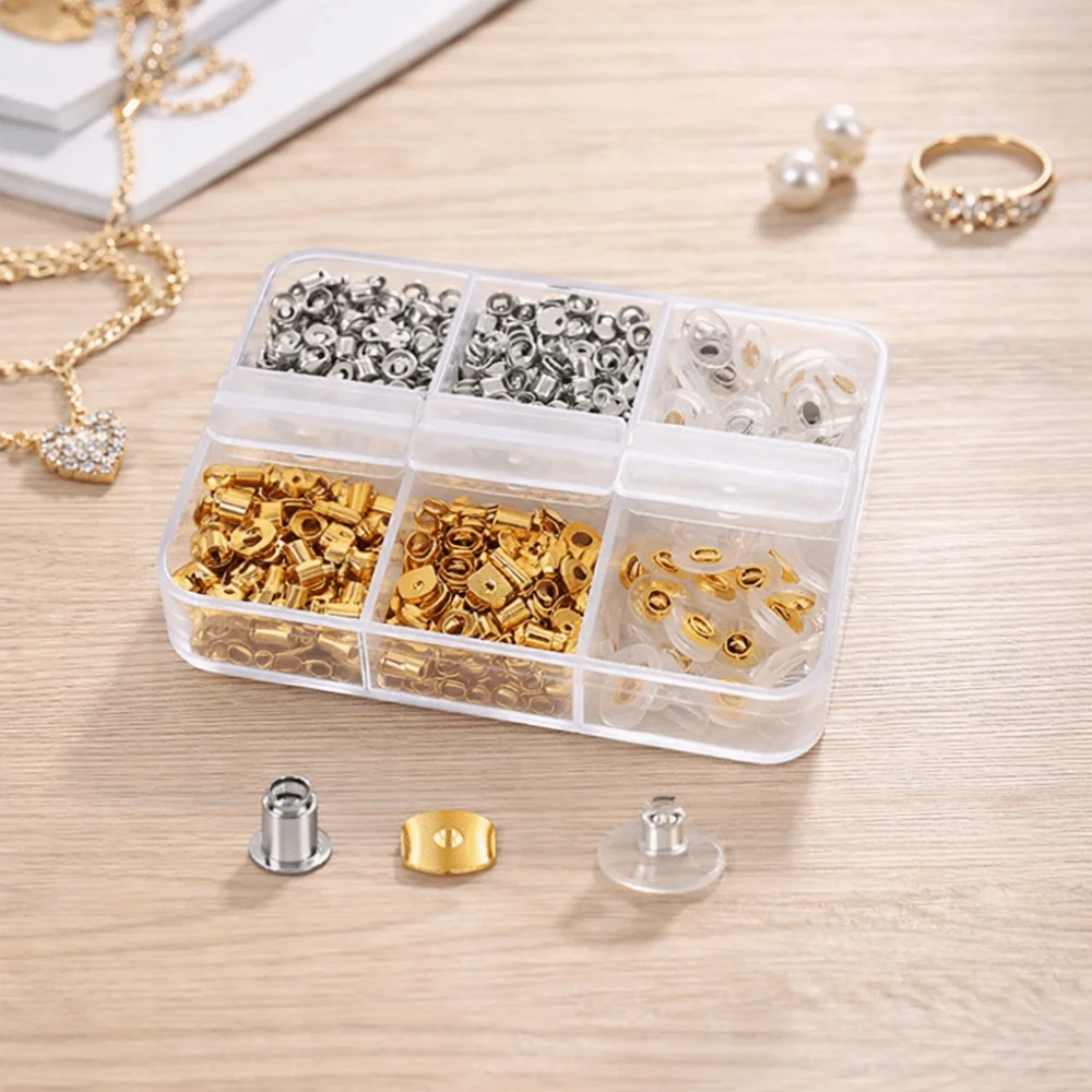 Transparent Ear Plug Set Soft Silicone Clear Earring Back Stoppers 6 Styles Replacement Kit Earring Safety Back Stud Earrings