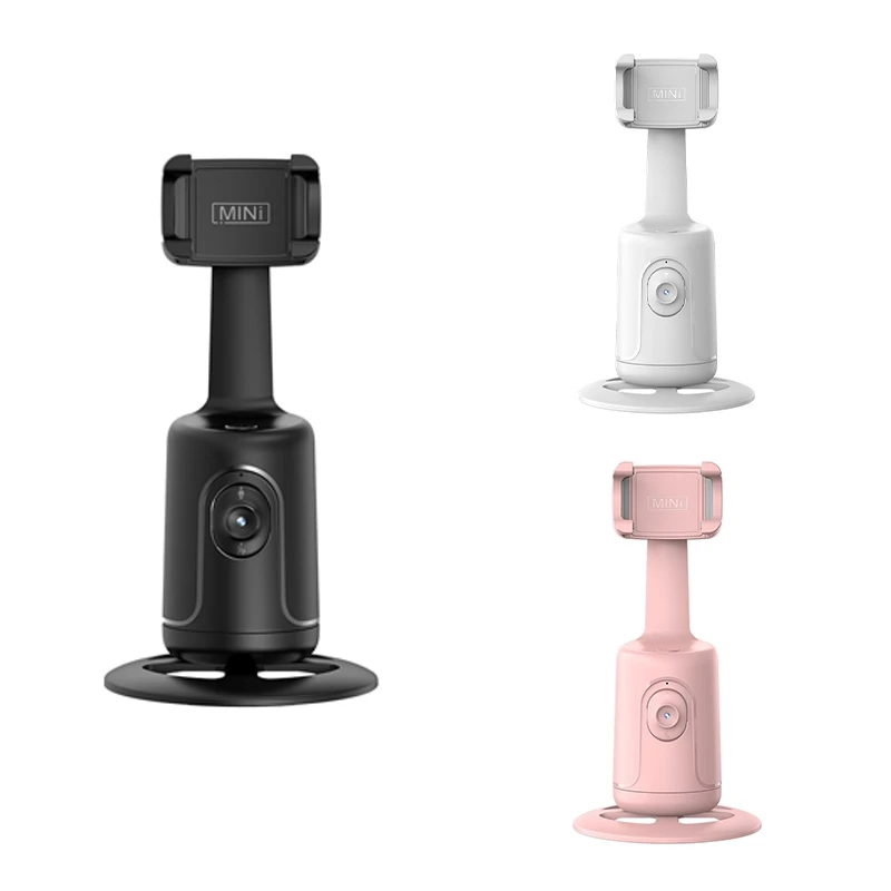 Verstelbare P01 Can Ai Gezichtsherkenning 360 °   Mobiele telefoon PTZ Live Selfie God Panoramisch Volg de camera Anti-Shake Herbruikbaar Roze