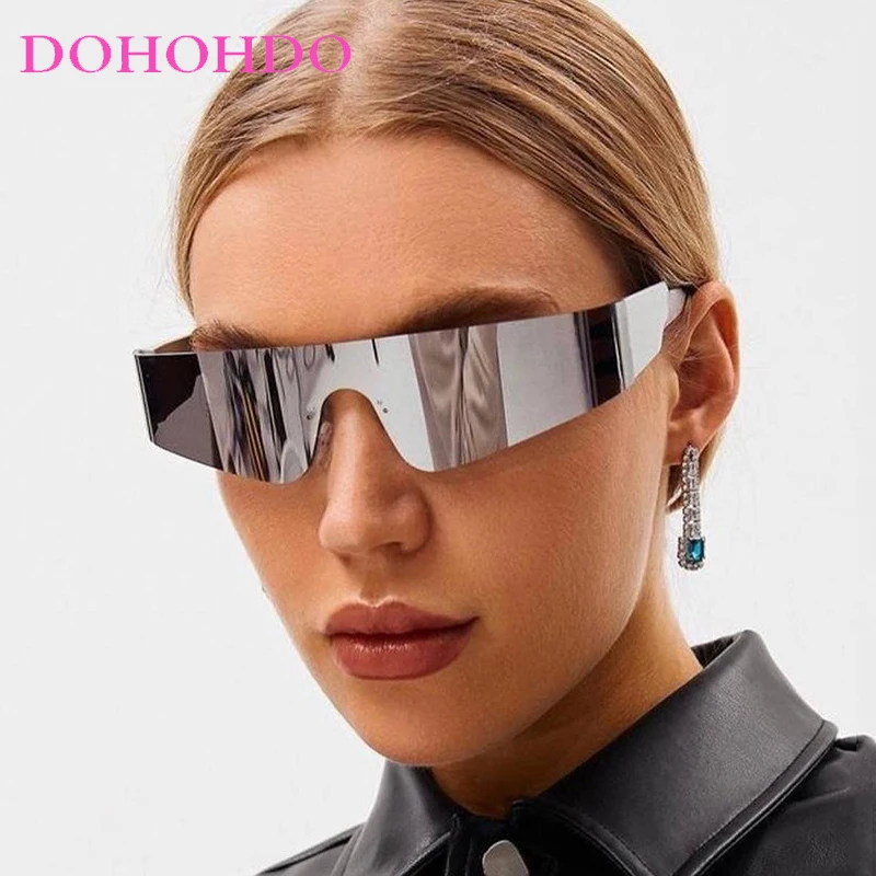 

DOHOHDO One-pieces Sunglasses Men Women Fashion Rimless Punk Multicolor Male Shades Eyewear New Trendy Female UV400 Sun Glasses