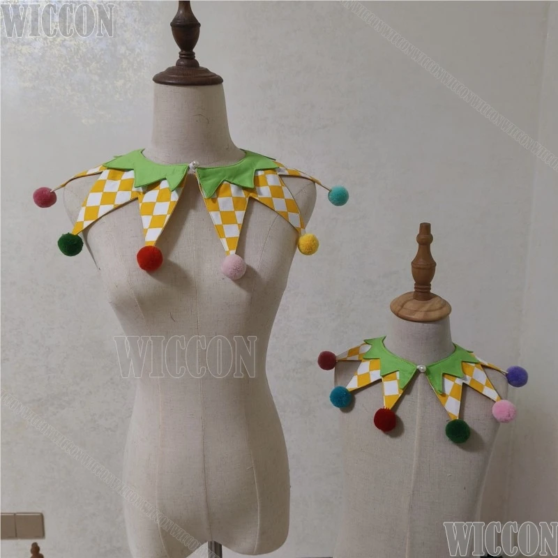 col-de-clown-polyvalent-colore-faux-col-de-cirque-pompons-conte-de-fees-spectacles-d'halloween-polyvalents-festival-de-carnaval-pour-adultes