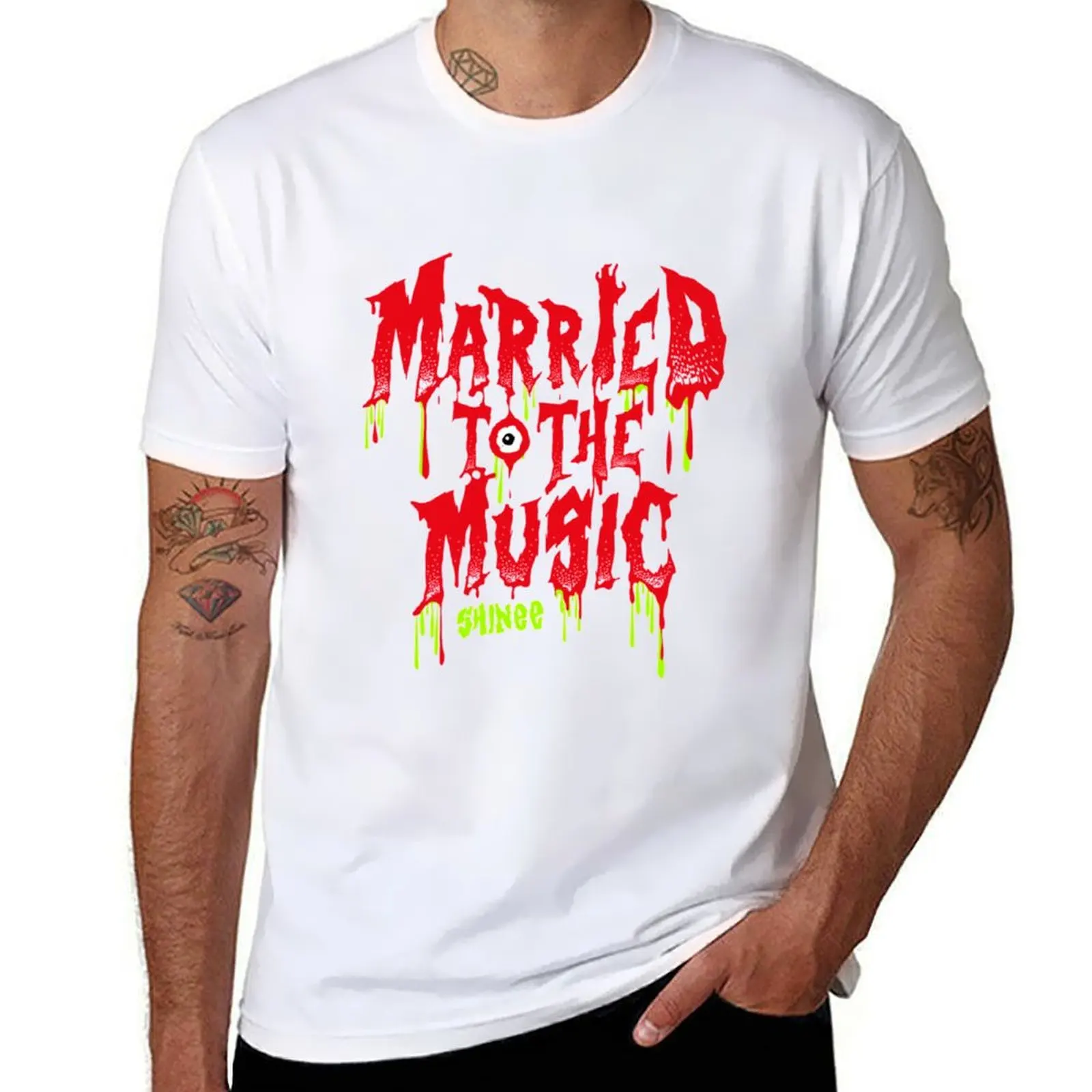 

SHINEE Married to the Music T-Shirt man t shirts high quality luxury brand man t shirt heavy cotton T-Shirt