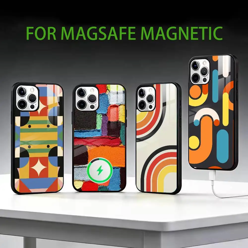 

Spatial Creativity Phone Case For iPhone17,16,15,14,13,12,11 Plus,Pro Max Magnetic For Magsafe Wireless Charging