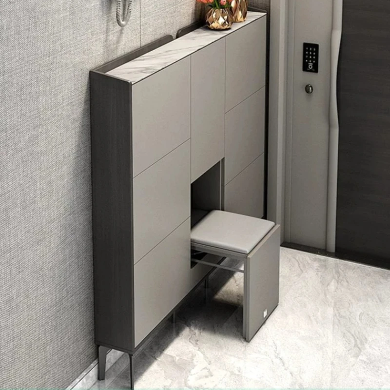 Luxury Display Shoes Cabinets Bench Rotating Slim Entryway Shoe Racks Storage Stand Organizador De Zapatos Room Furniture