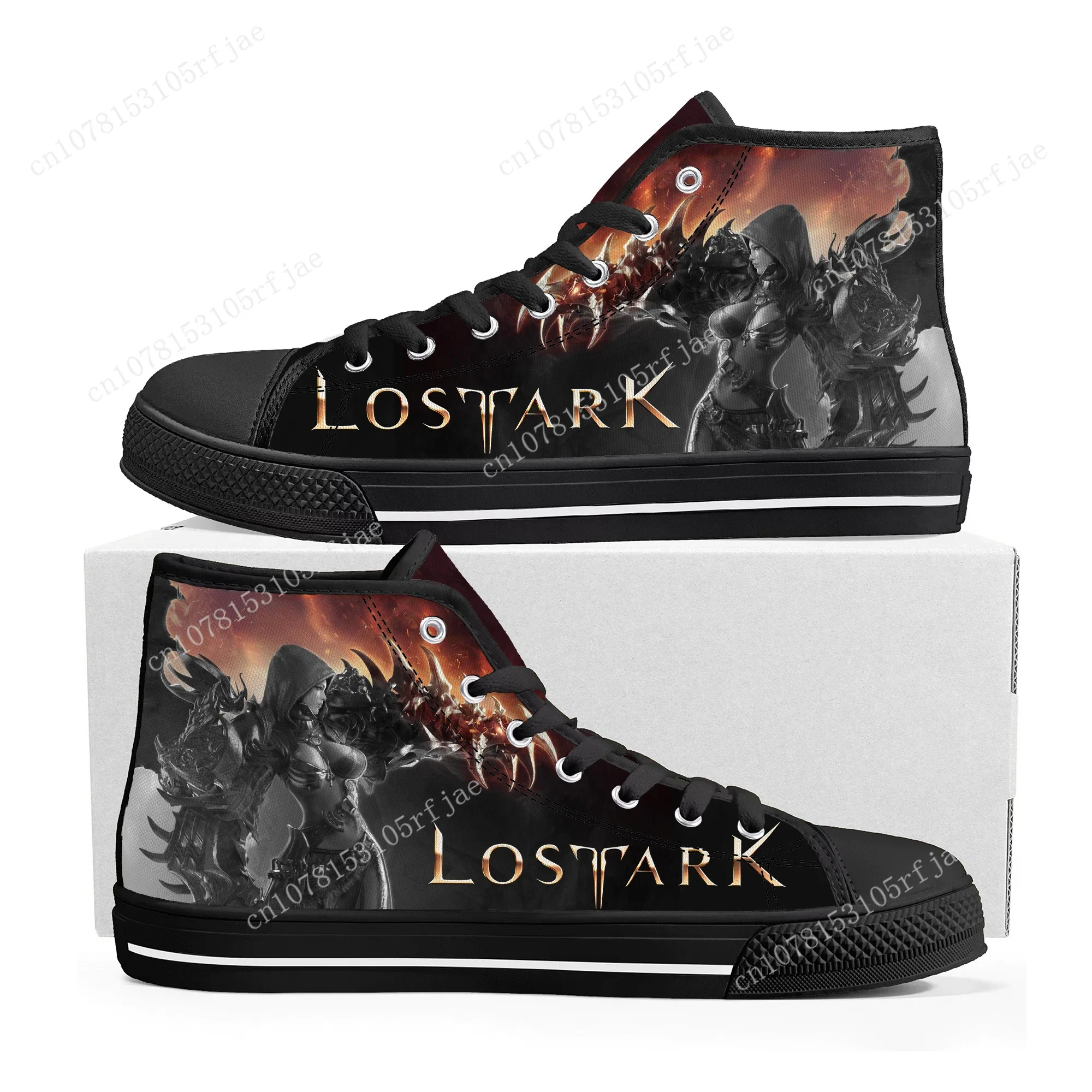 

Lost Ark High Top Sneakers Cartoon 3D Game Mens Womens Teenager High Quality Canvas Sneaker Fashion Custom Built Couple Shoes