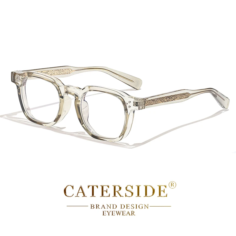 CATERSIDE Neue quadratische flache Lichtbrille für Männer und Frauen, Retro-TR-Rahmen-Brille, hochwertige Brillen, minimalistisch passend – Detail 8