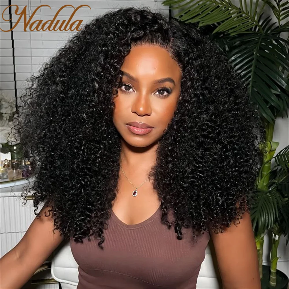 Nadula Curly Hair 13x4 Real Ear To Ear Pre-Cut Lace Front Glueless Lace Closure Wig Kinky Curly 7X5 Bye Bye Knots Human Wigs