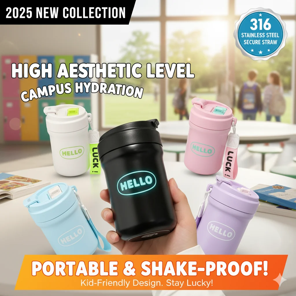 

Термос с двойным напитком из нержавеющей стали 316, 500 мл, с соломинкой и фильтром для чая, портативная бутылка для воды с вакуумной изоляцией