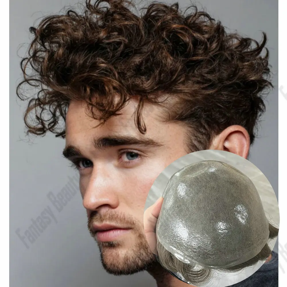 

Мужской парик-накладка 26 мм с естественной линией роста волос, прочная тонкая полиуретановая основа 0,06 мм, V-образные пряди, цвет: пепельно-коричневый блонд, натуральные человеческие волосы, протез для волос