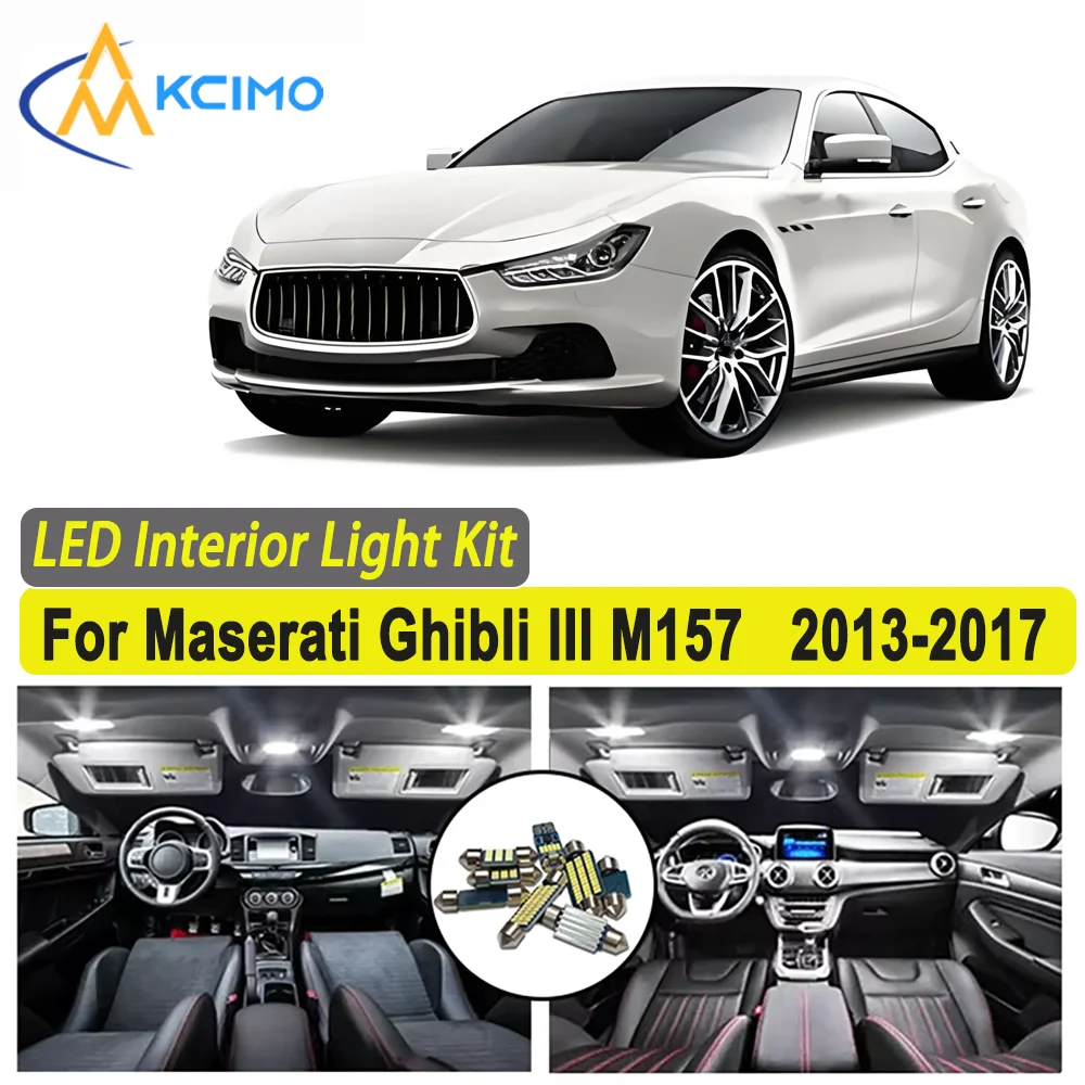 

Kcimo LED For Maserati Ghibli III M157 (2013-2017) Premium Bright LED Interior Dome Map Trunk Light Kit Car Led Lamps Canbus