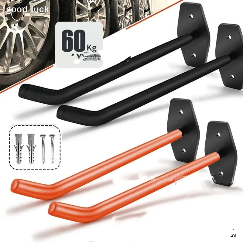Answer1pc Heavy Duty Garage Hooks 20KG Load Anti Slip Coating Carbon Steel Wall Mounted For Bikes Ladders Storage
