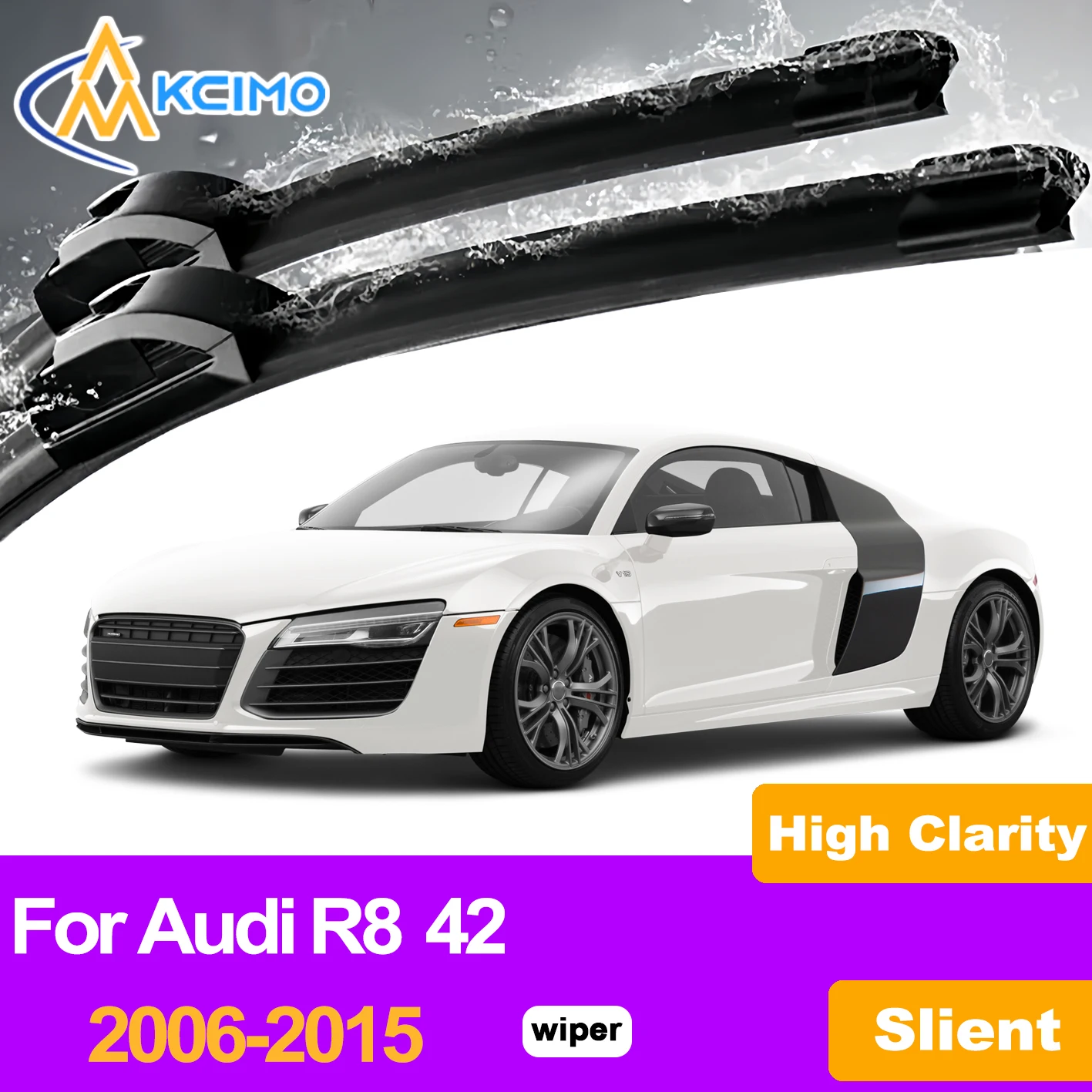 

KCIMO 2PCS Front Windshield Wiper Blades For Audi R8 42 2006-2015, Advanced Aerodynamic Design Reduces Wind Noise