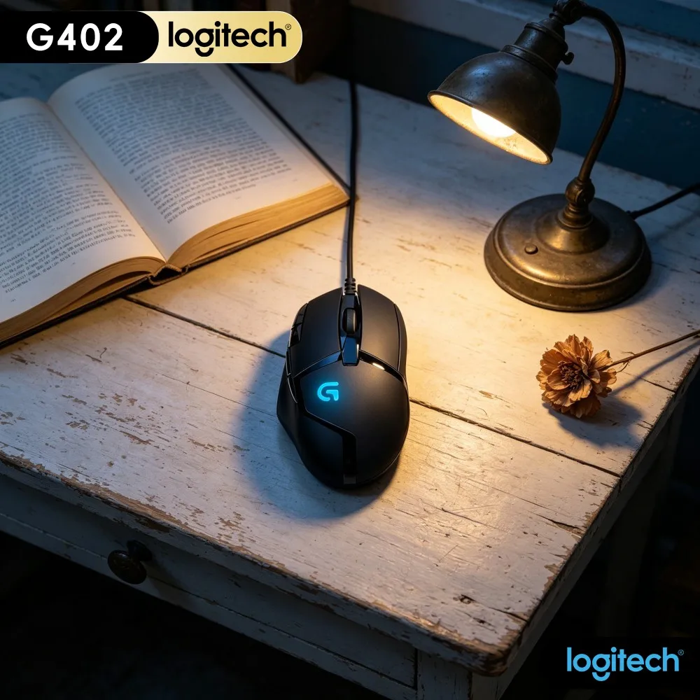 Logitech G402 Wired Mouse 4 Adjustable DPI 8 Custom Buttons 32-Bit Processor 500+ IPS Anti-Slip Ergonomic For Gaming & Office