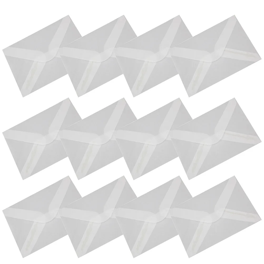 

50pcs Sulic Paper Envelopes Translucent Design Practical Wrap Envelope For Cards Letters Invitations Wedding Party Festival