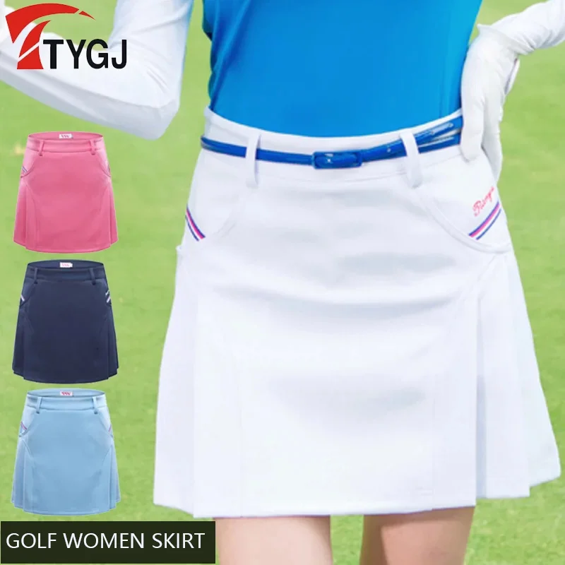 

TTYGJ Female Sports A-lined Skirt Women High Waist Golf Skirt Slim Pleated Culottes Badminton Tennis Skorts with Inner Shorts