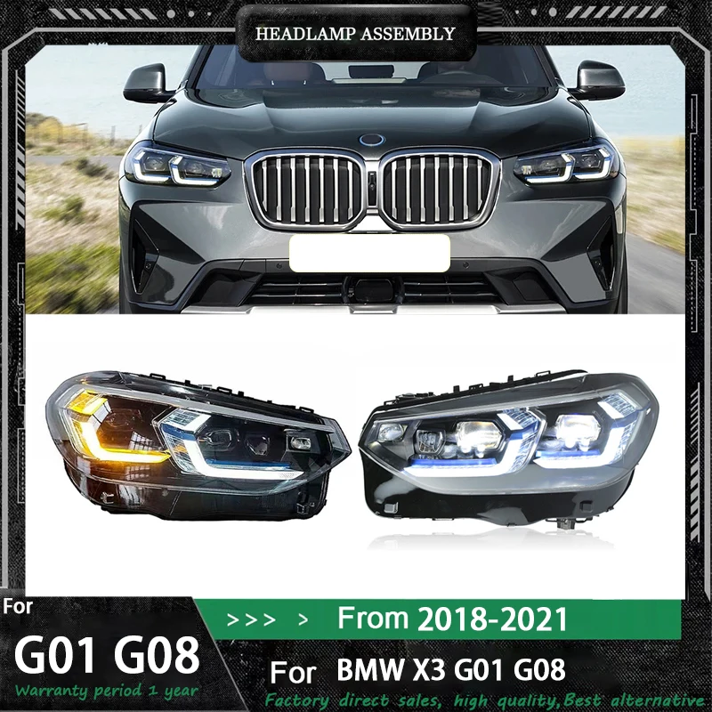 

Car Lights For BMW X3 G01 Headlight G08 2018-2022 LED Headlights DRL Turn Signal Daytime Running Lights Low High Beam