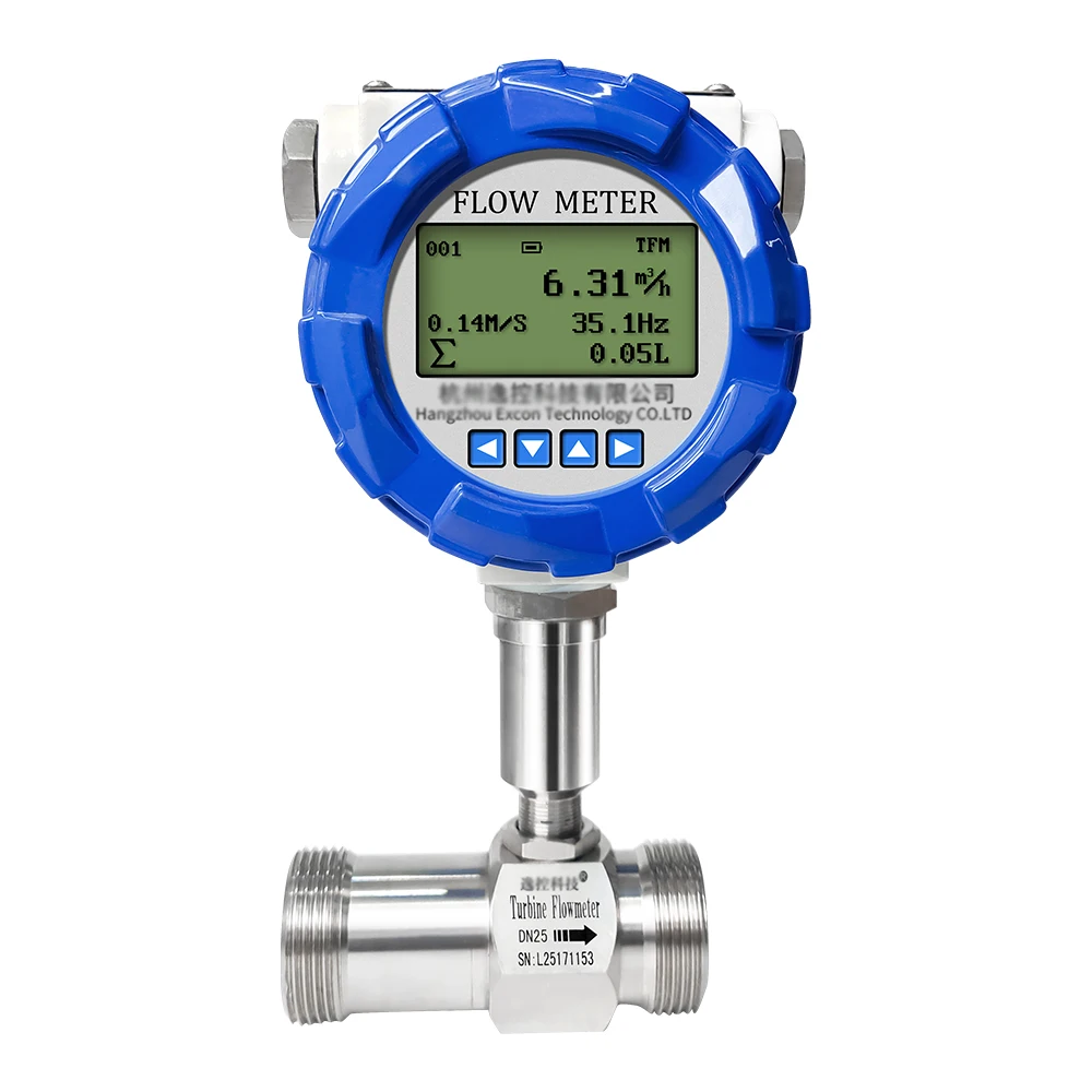 High Accuracy Turbine Flow Meter  LCD Digital Display SS304 Flowmeter 4-20mA RS485 Pulse Output Water Diesel Alcohol Gasoline