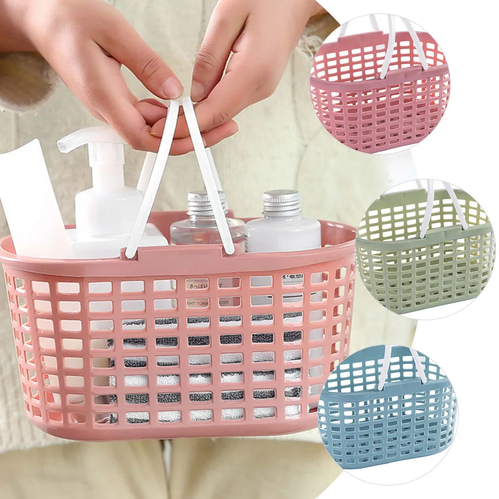 

3pcs 【】Shower Basket Portable Bathroom Organizer Storage Cleaning Supplies Holder Drainage Design Multiroom Use Kitchen