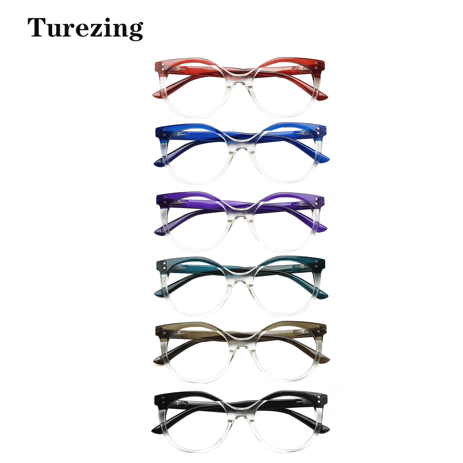 

TUREZING Fashion Bottom Transparent Frame HD Durable Lens Round Reading Glasses Men And Women Universal Prescription Eyewear