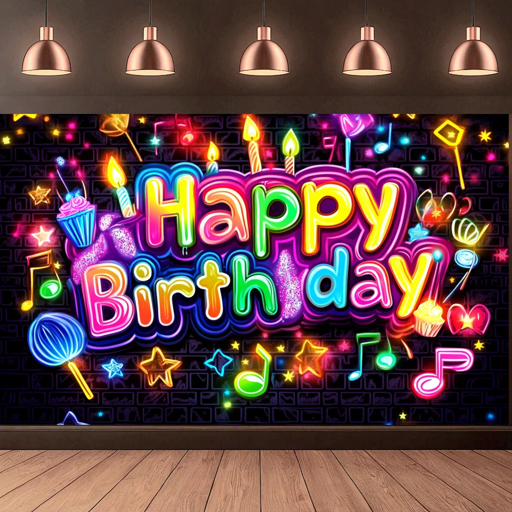 180x110 Colorful Banner Birthday Theme Party Decoration Home Background Wall Painting Photography Background Props Banner