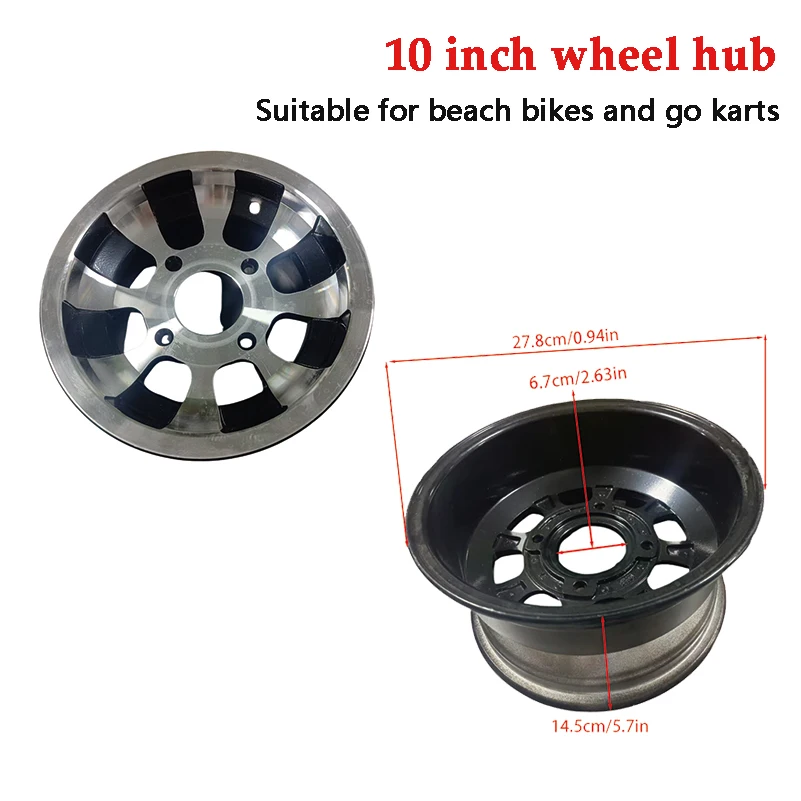 

Beach bike with 10 inch aluminum wheels for 235/30-10 225/40-10 23x7-10 tire accessories