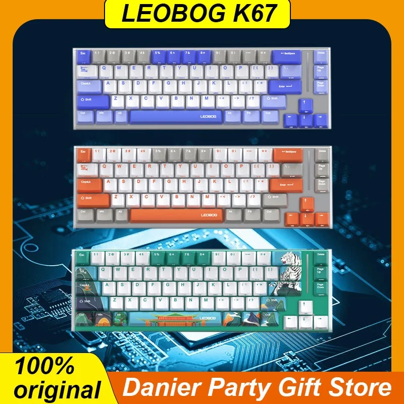 

LEOBOG K67 Mechanical Game Keyboard Wireless Bluetooth the third mock examination Customized RGB Hot Plug Game Machine