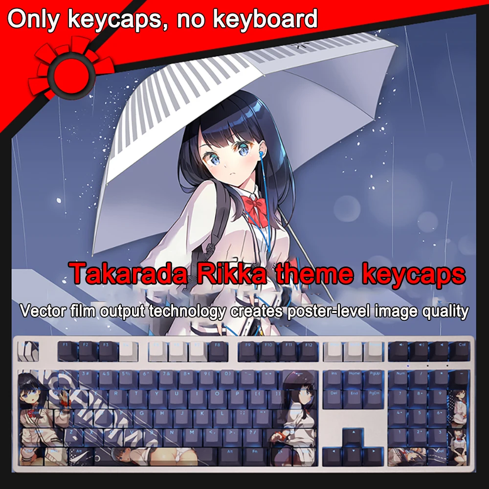 108 Tasten/Set Azur Lane Keycaps Pbt Dye Subbed Prinz Eugen Keycaps Kirsche Anime Cartoon Gaming Keycaps für Ansi 61 87