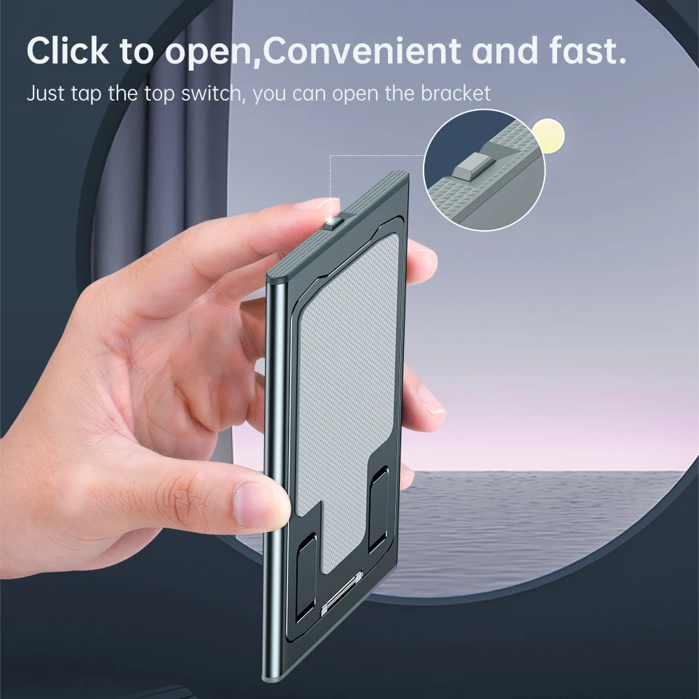 Portable Metal Phone Holder For iPhone Huawei Samsung Xiaomi Foldable Holder Stand For iPad Adjustable Tablet Desktop Holder - view 2