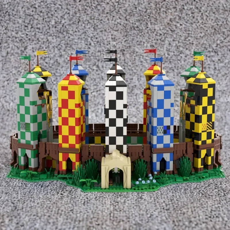 

2810 шт. Quiddltch Pitch From Harrys P0ttertys Magic Movie, креативные строительные блоки, MOC, игрушка в подарок для мальчиков и девочек